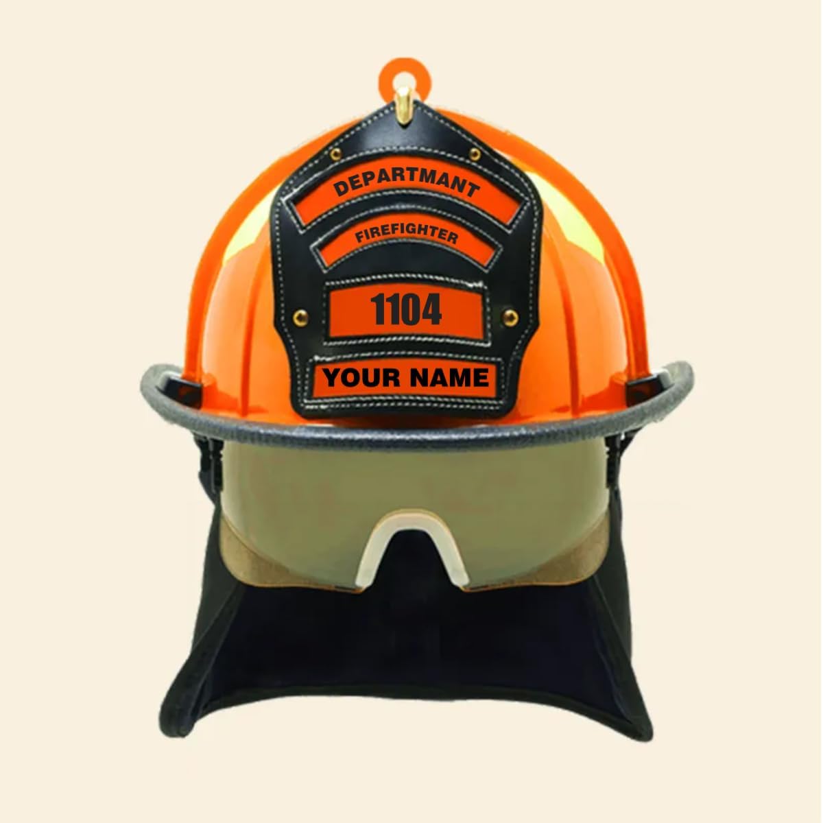 Personalized Firefighter Helmet Christmas Ornament Style 2