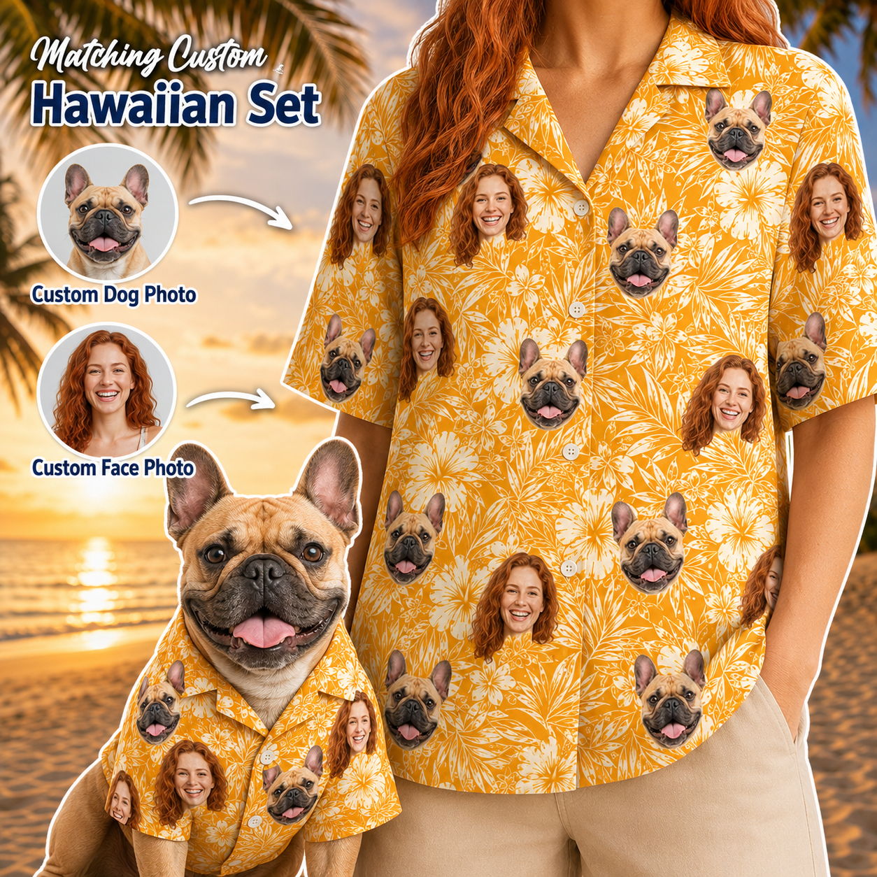 Custom Photo Hawaiian Shirt For Dog Lovers, Personalized Pet Beach Shirt, Tropical Gift For Dog Parents THUC99
