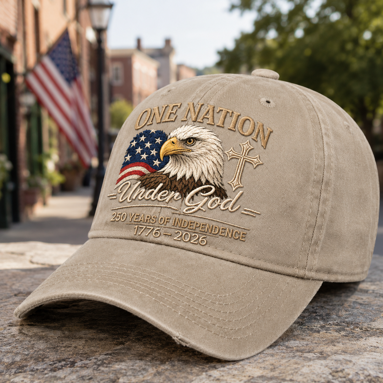 USA Semiquincentennial Embroidered Vintage Hat Celebrating 250 Years of Independence THUC99