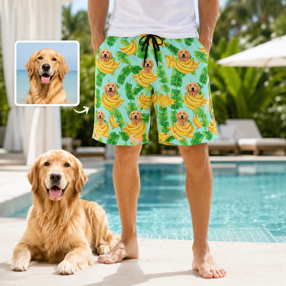 Personalized Dog Face Summer Shorts Custom Photo Beachwear for Vacation THUC99