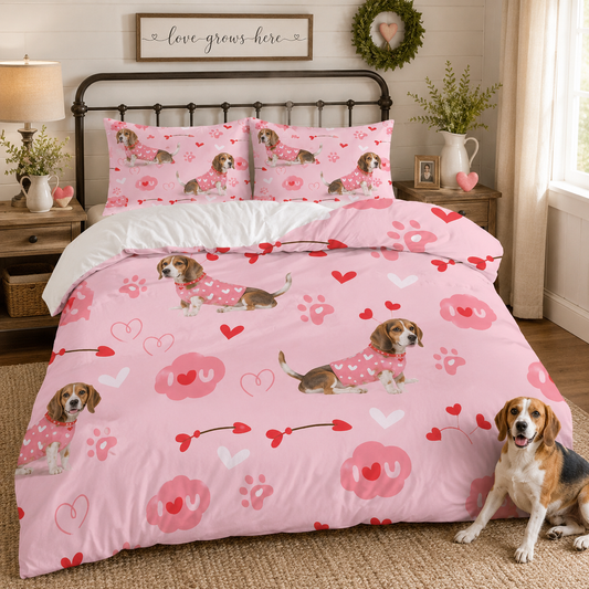 Custom Photo Dog Sheet Set, Personalized Pet Bedding Gift For Dog Mom THUC99