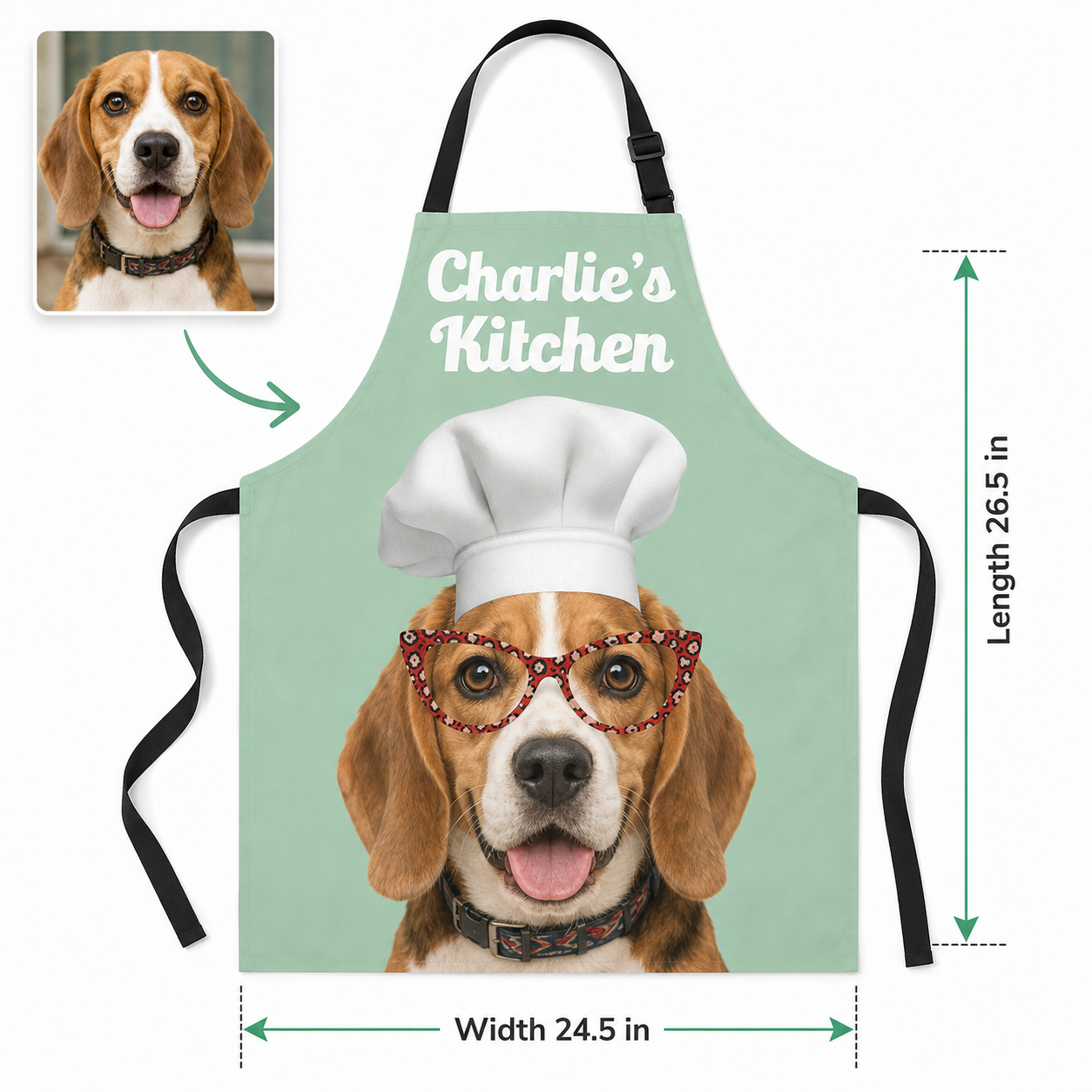 Custom Pet Photo Apron Personalized Dog Lover BBQ Apron, Unique Kitchen Apron Gift for Dog Mom and Dad THUC99