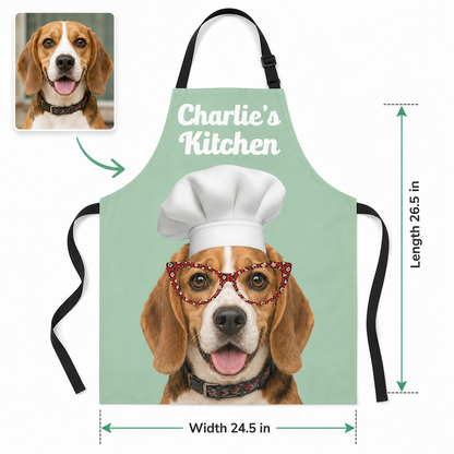 Custom Pet Photo Apron Personalized Dog Lover BBQ Apron, Unique Kitchen Apron Gift for Dog Mom and Dad THUC99