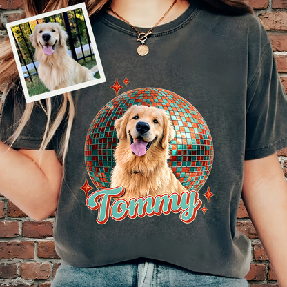 Custom Pet Photo T-Shirt, Dog Lover Unisex Wash Shirt THUC99