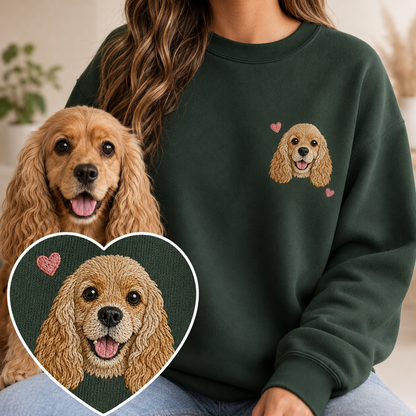 Personalized Pet Photo Sweatshirt, Custom Dog Face Embroidered Hoodie THUC99