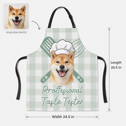 Personalized Dog Apron with Custom Dog Photo, 100% Poly Oxford Kitchen Apron for Dog Mom and Pet Parents THUC99