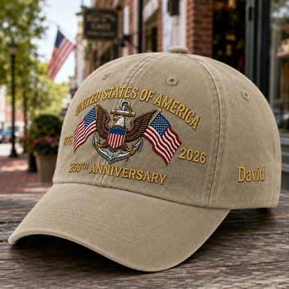 USA 250 Years Strong Embroidered Vintage Dad Hat American Pride Patriotic Gift THUC99