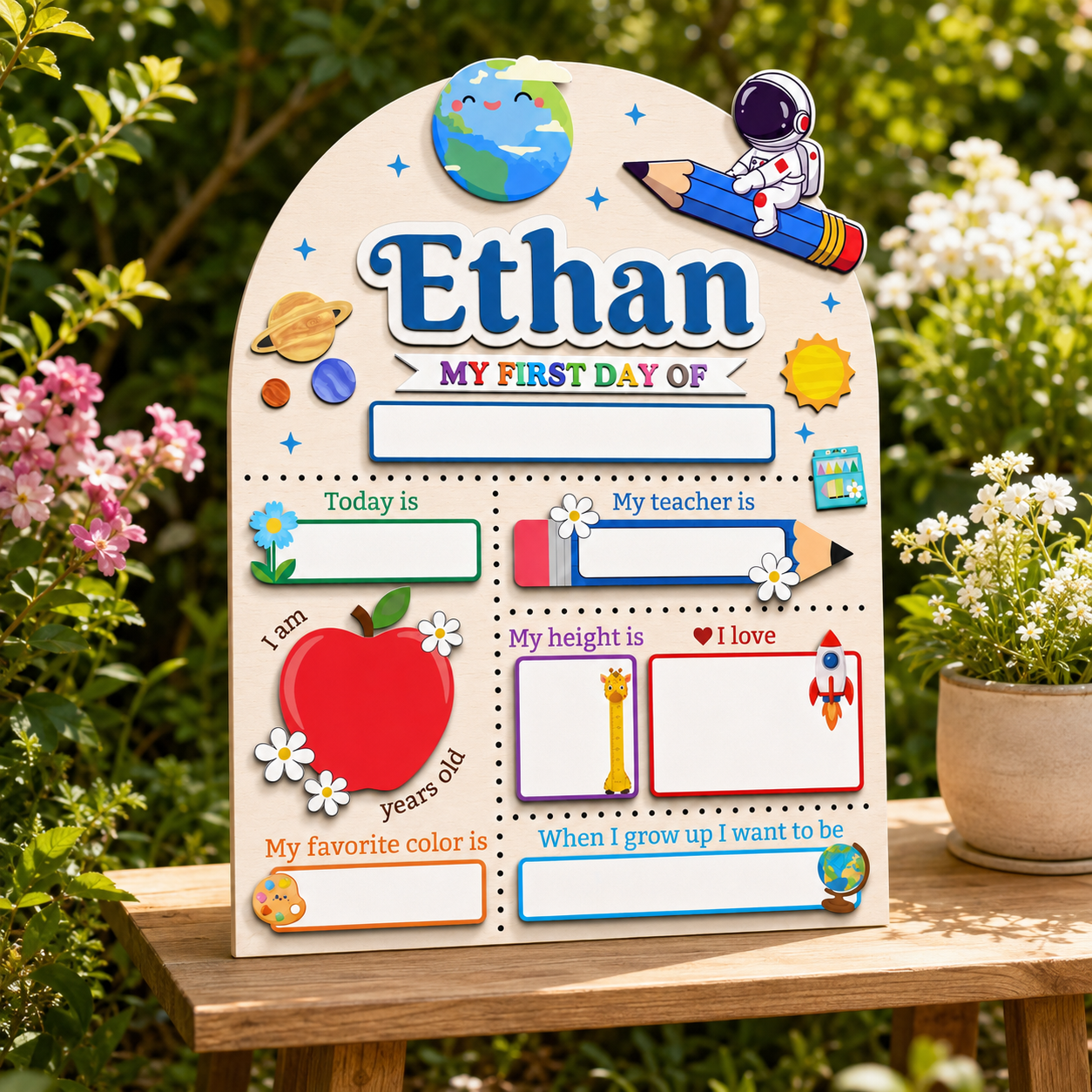 Custom Name First Day Last Day of School Sign, Custom Acrylic School Keepsake THUC99