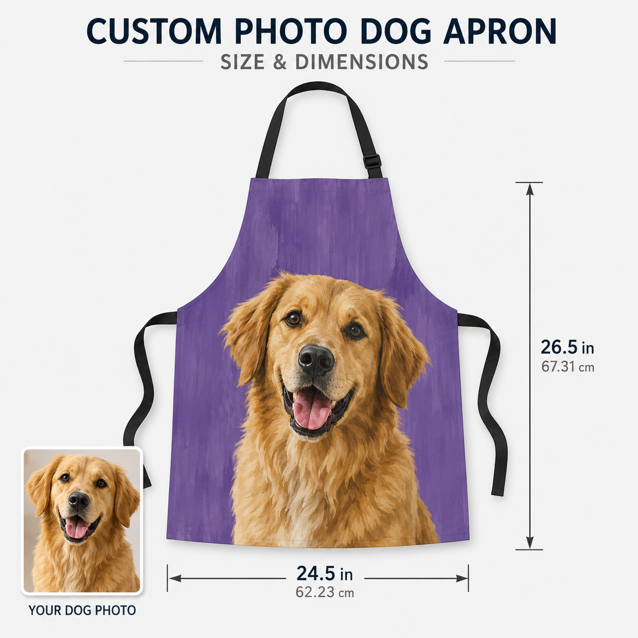 Personalized Dog Apron Custom Photo Dog Apron for Dog Mom, Dog Dad, Pet Lover Kitchen Apron Gift THUC99