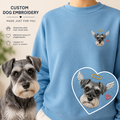 Custom Photo Dog Memorial Sweatshirt, Personalized Pet Portrait Embroidered Hoodie THUC99