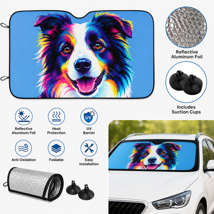 Personalized Dog Car Sun Shade, Custom Pet Photo Windshield Cover, Foldable Auto Sunshade for Dog Lovers THUC99