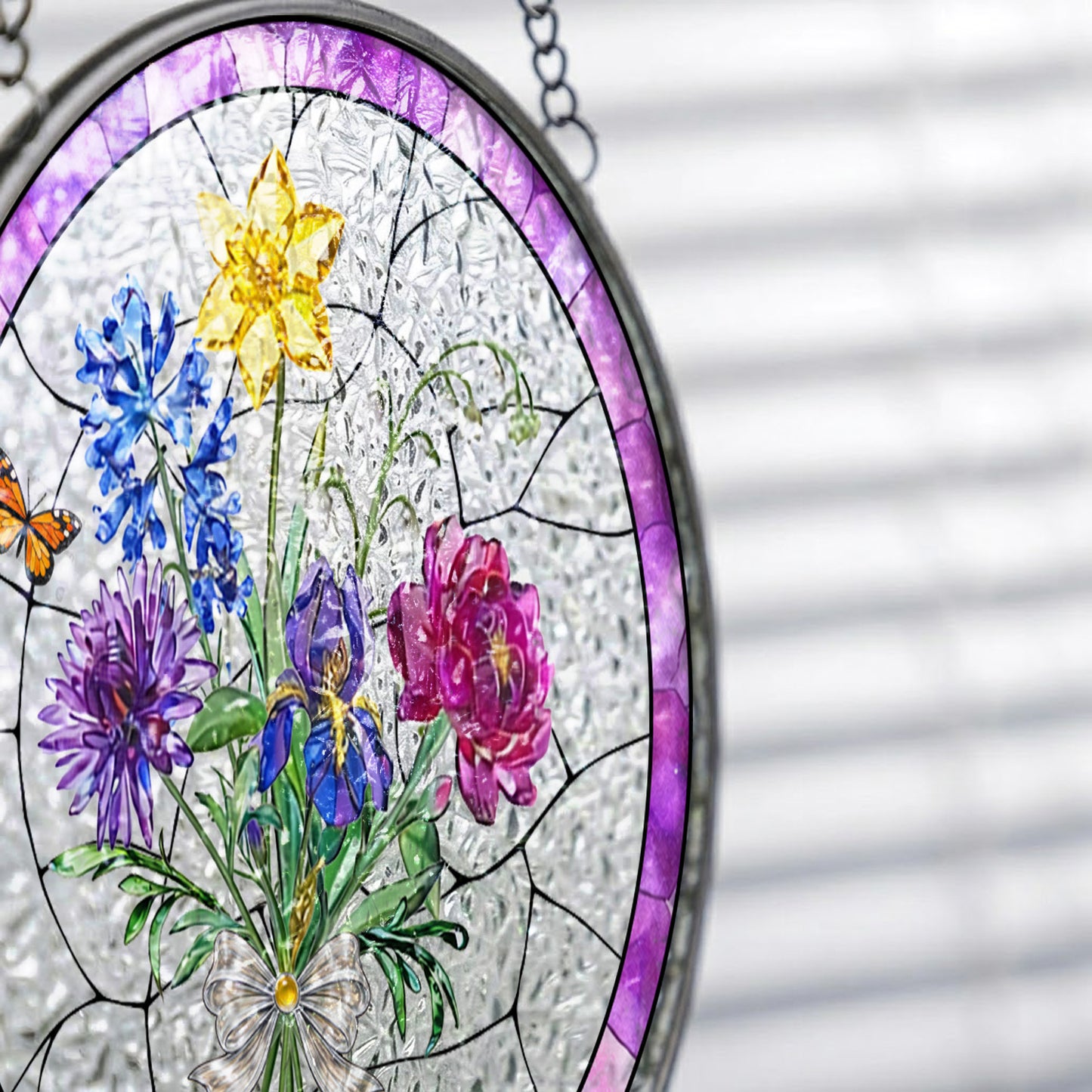 Custom Name Grandma Flower Garden Suncatcher - Personalized Mother's Day Gift THUC99