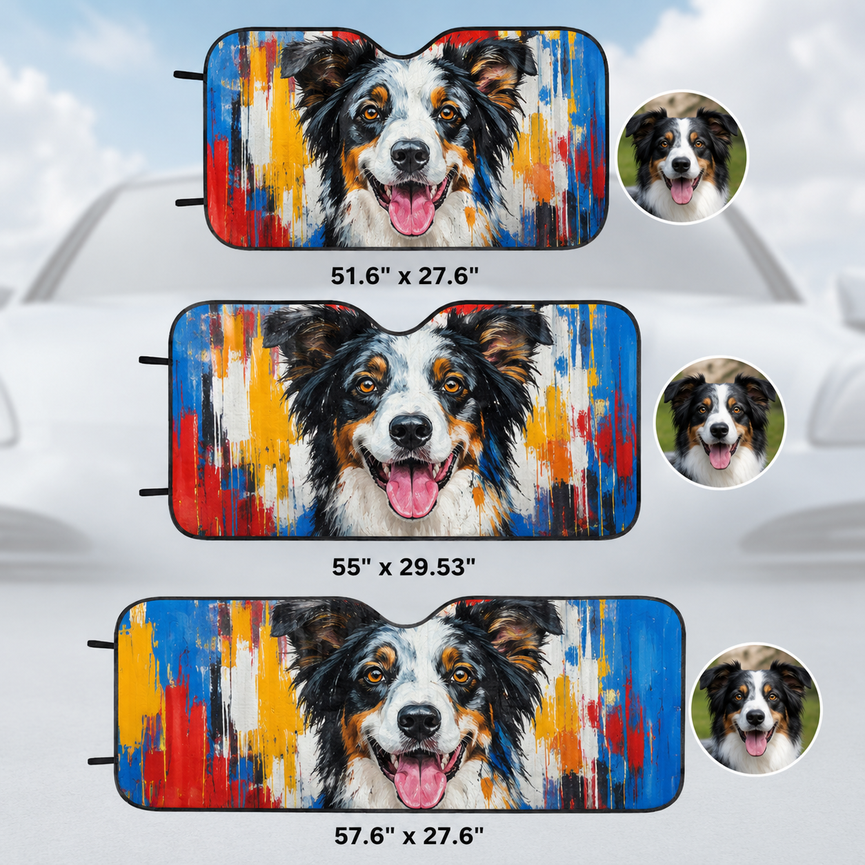 Custom Dog Car Windshield Sunshade, Dog Dad Car Interior Gift THUC99