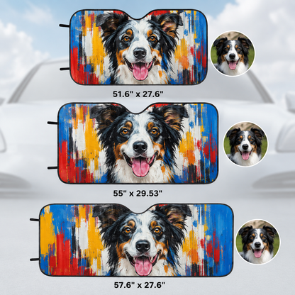 Custom Dog Car Windshield Sunshade, Dog Dad Car Interior Gift THUC99