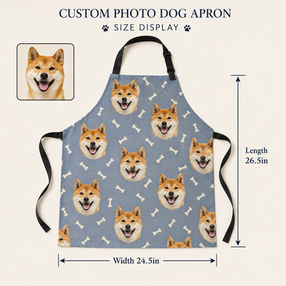 Custom Pet Photo Apron Personalized Dog Kitchen Apron, Unique Gift for Dog Lovers, Bakers and Home Cooks THUC99