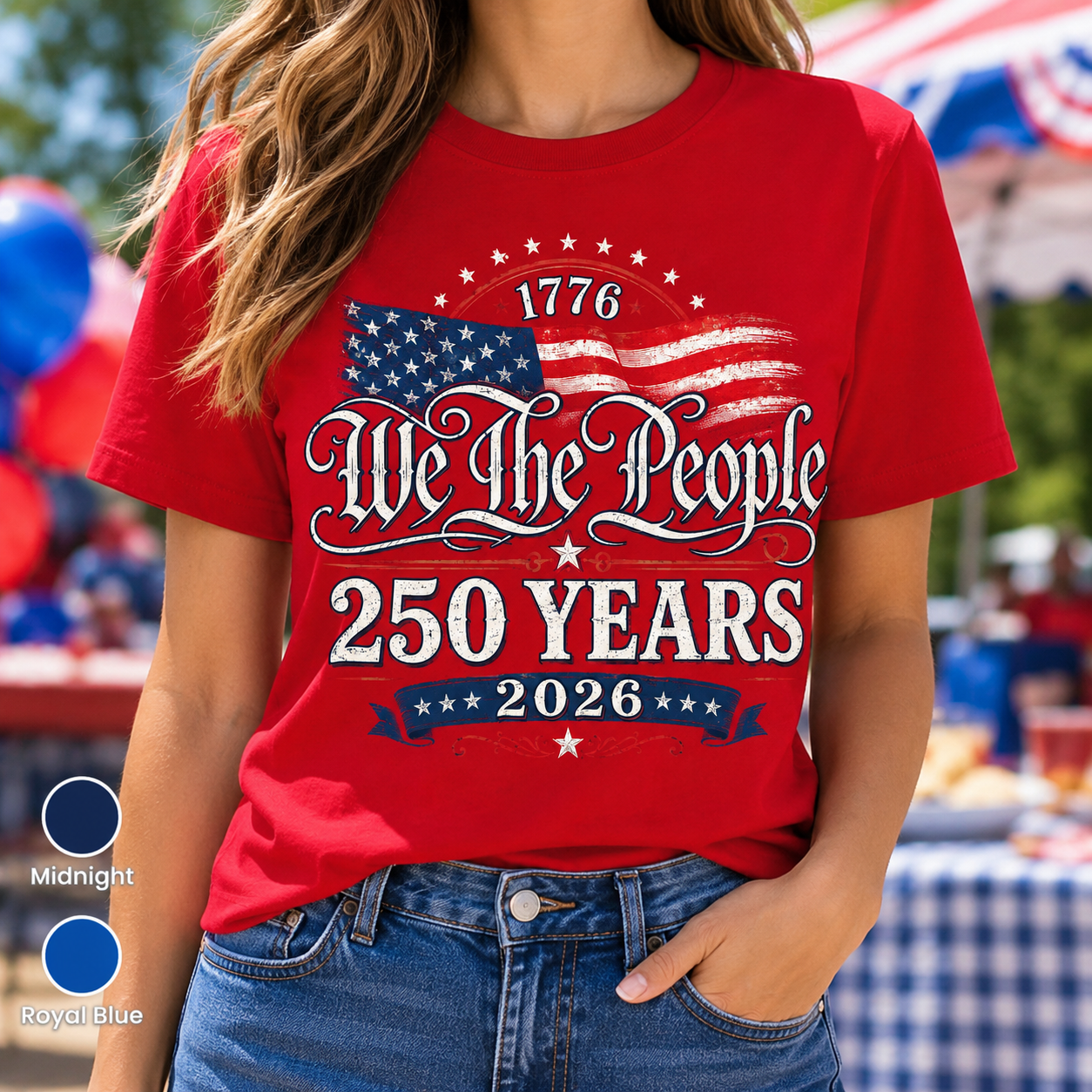 USA America 250 Years T-Shirt Patriotic Independence Day Tee THUC99