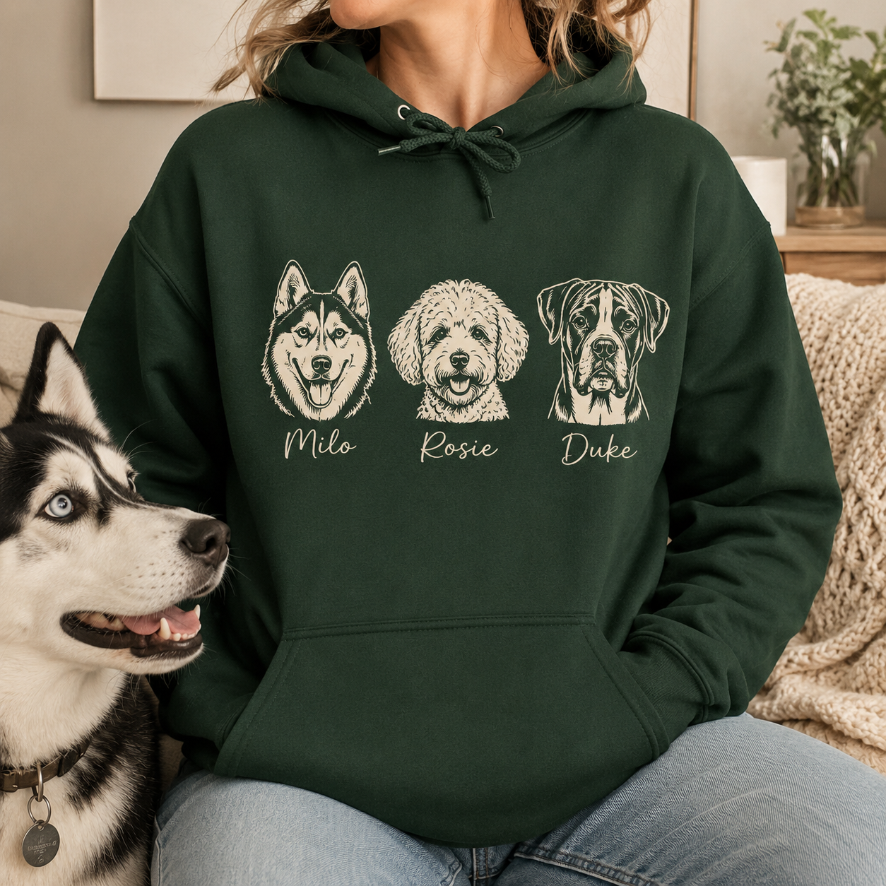 Custom Dog Face Sweatshirt Personalized Puppy Photo Hoodie Funny Gift for Pet Lovers THUC99 (Copy)