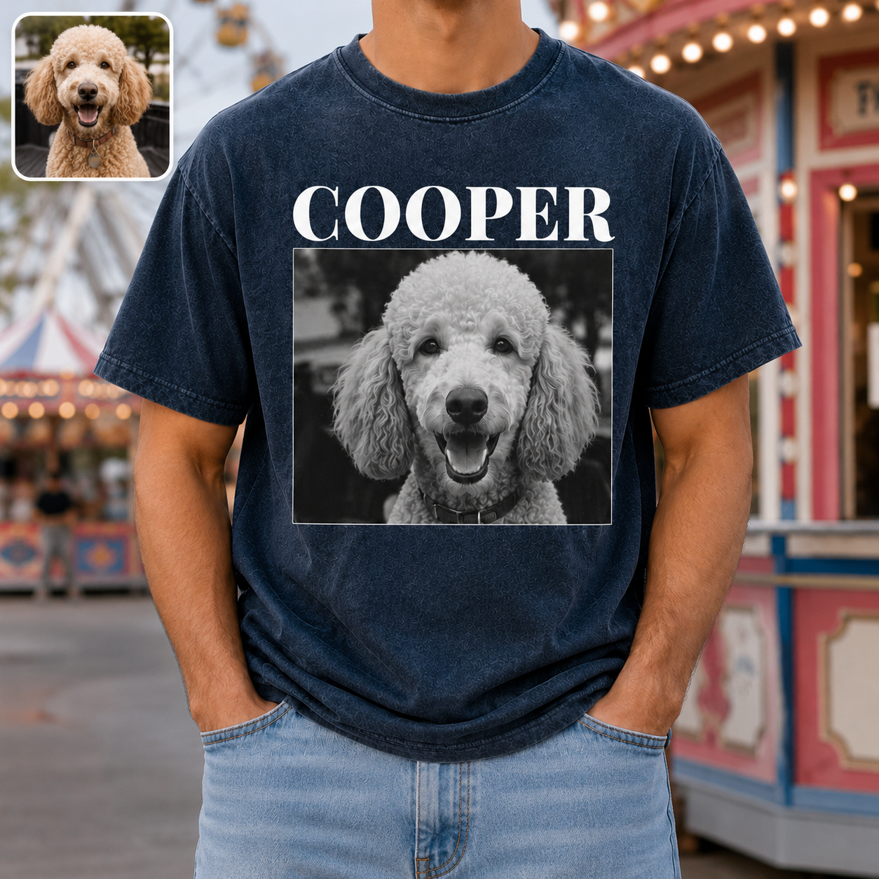 Custom Photo Dog Vintage Wash T-Shirt, Personalized Pet Lover Gift | Dog Lover Shirt THUC99