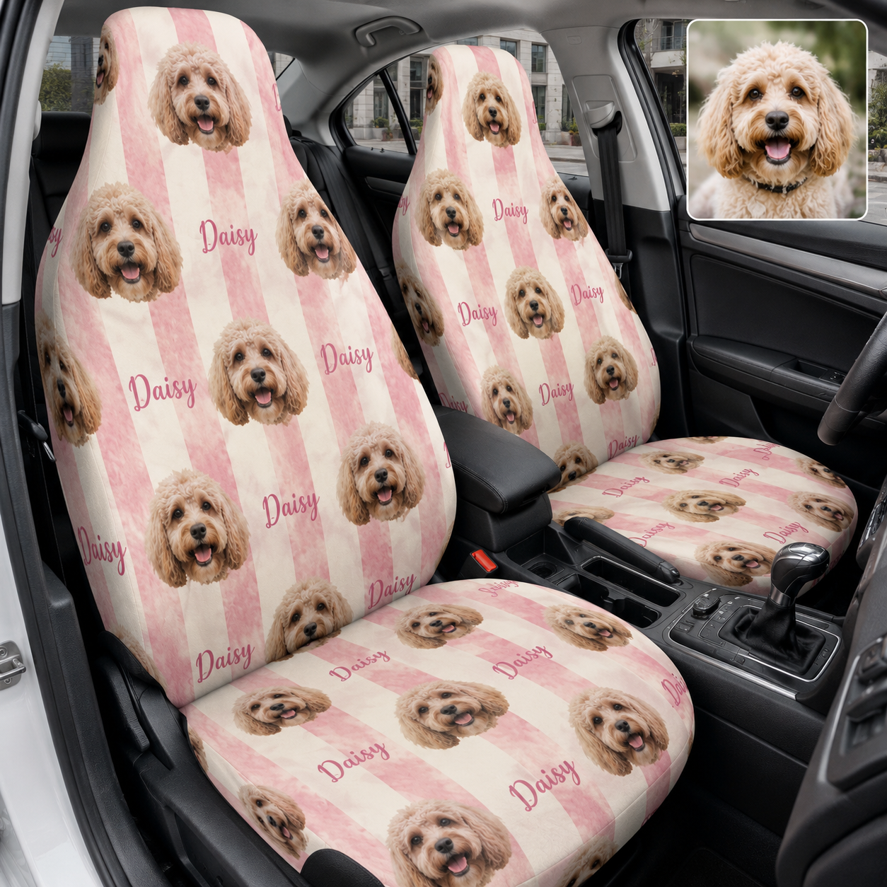 Custom Dog Photo Seat Cover, Personalized Car Seat Protector, Pet Lover Car Decor Gift THUC99