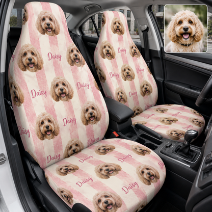 Custom Dog Photo Seat Cover, Personalized Car Seat Protector, Pet Lover Car Decor Gift THUC99