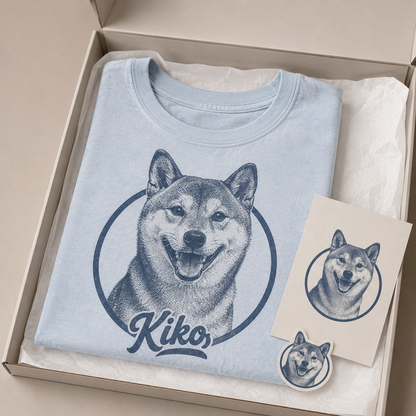 Custom Dog Picture Wash T-Shirt, Personalized Pet Owner Gift | Gift For Dog Lovers THUC99