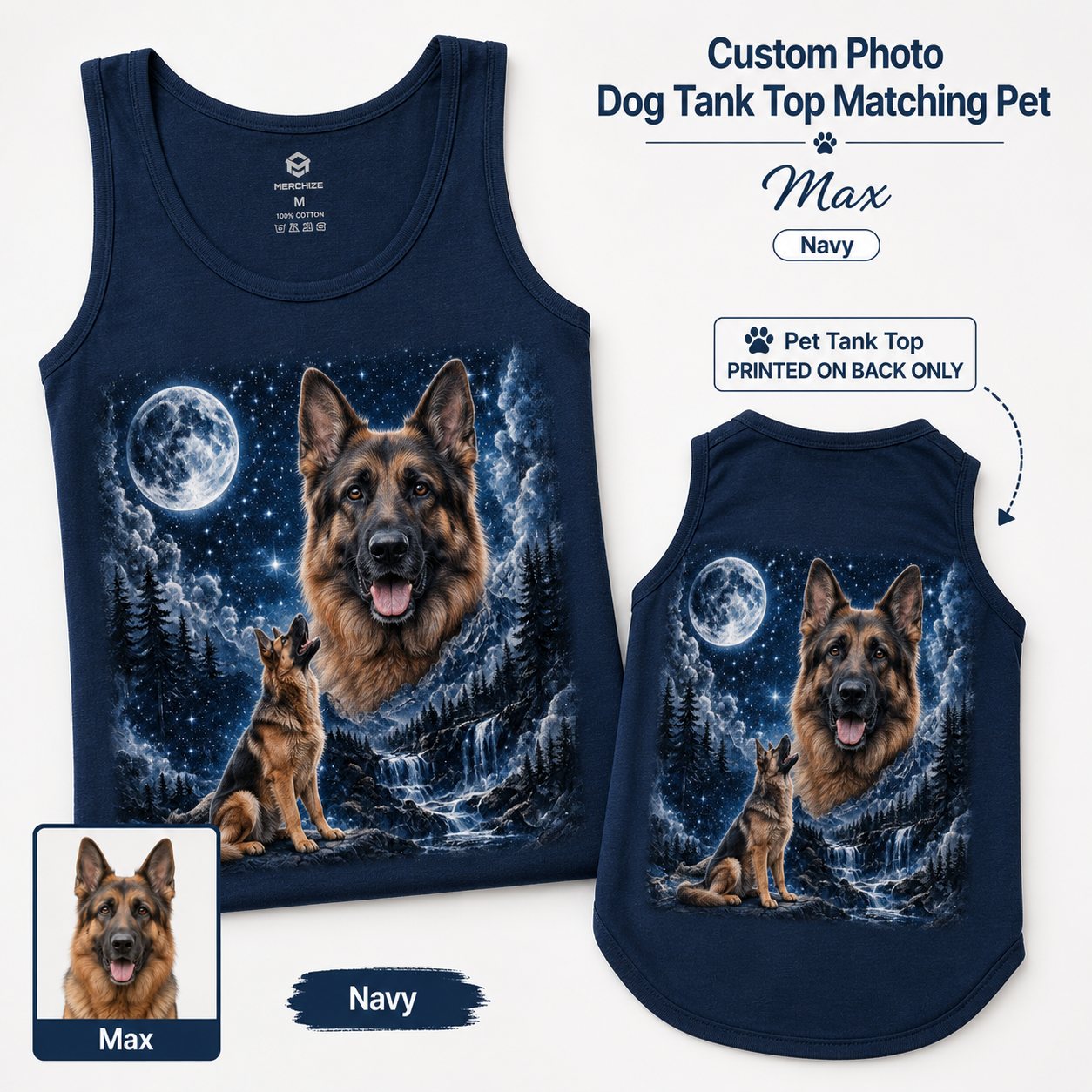 Custom Dog Tank Top and Dog Tank Top Set, Custom Photo Pet Shirt THUC99