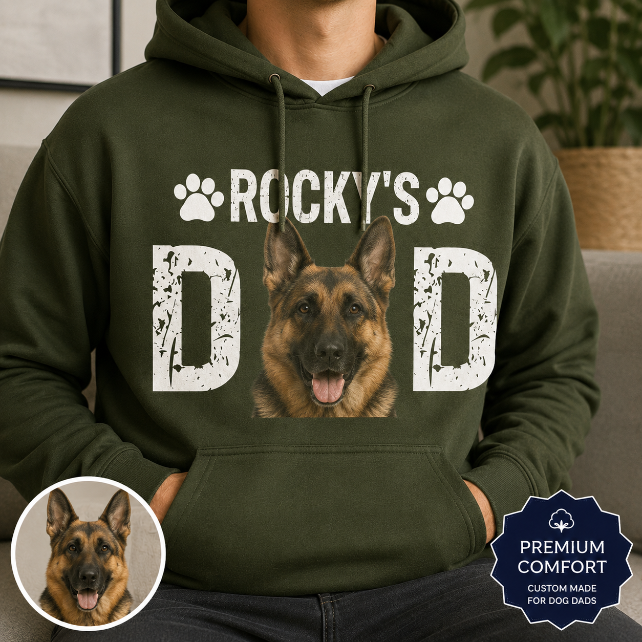 Personalized Dog Lover Hoodie Custom Pet Portrait Sweatshirt with Your Dog’s Photo THUC99