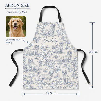 Personalized Dog Apron Custom Pet Photo Kitchen Apron, Dog Mom Gift for Cooking, Baking, BBQ and Crafting THUC99
