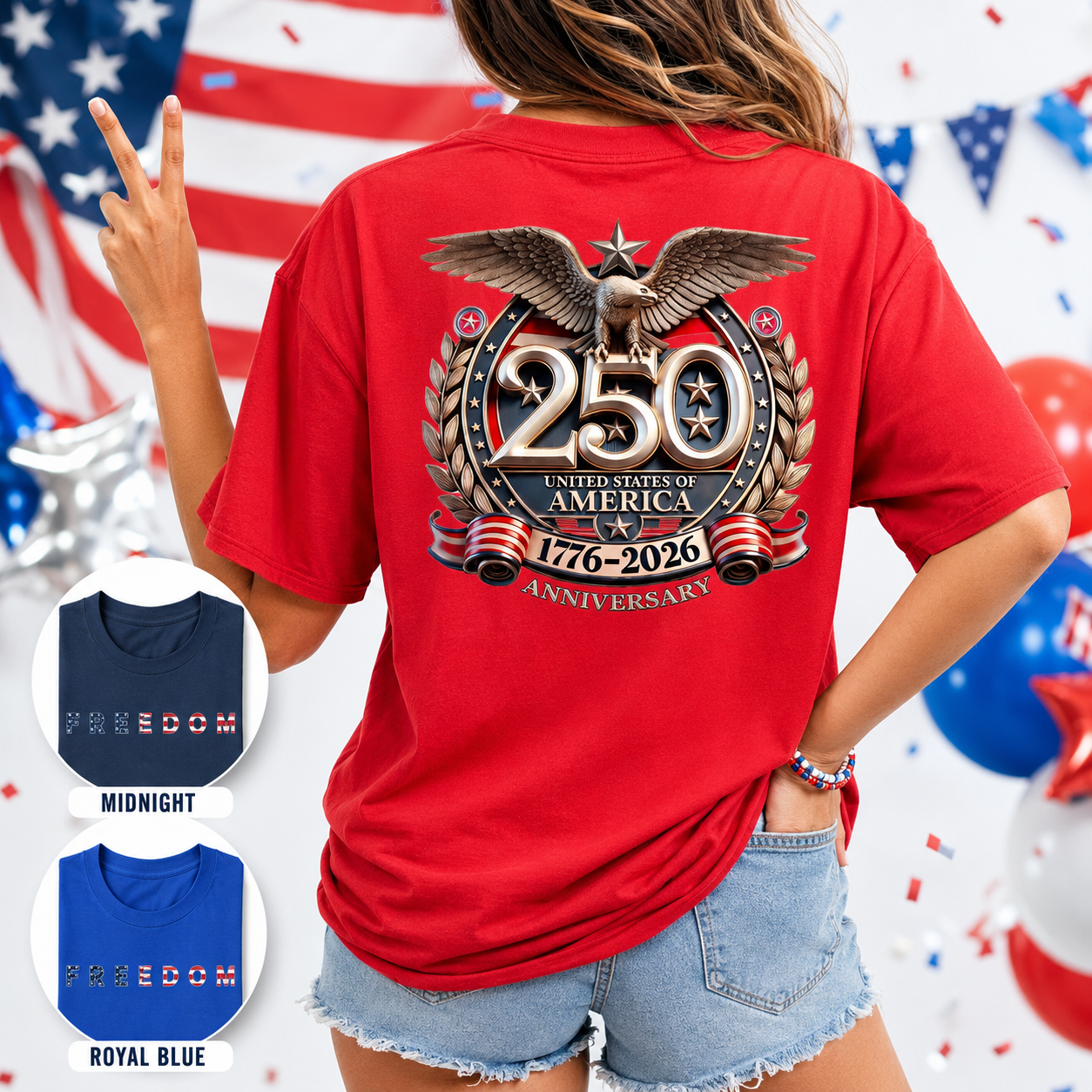 America Birthday T-Shirt 1776–2026, USA Freedom Celebration Unisex Tee THUC99