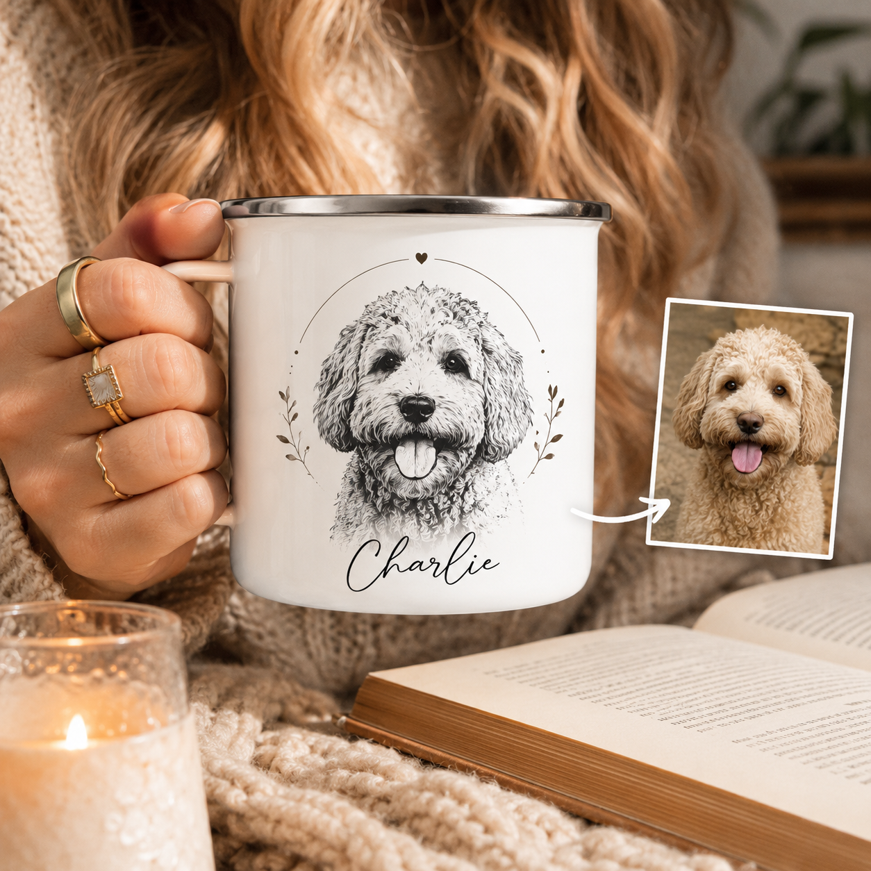 Custom Photo Dog Camping Mug | Gift For Dog Lovers Pa99