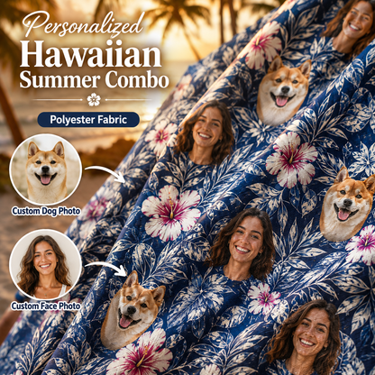 Custom Pet Hawaiian Shirt, Personalized Dog Photo Aloha Shirt, Tropical Vacation THUC99