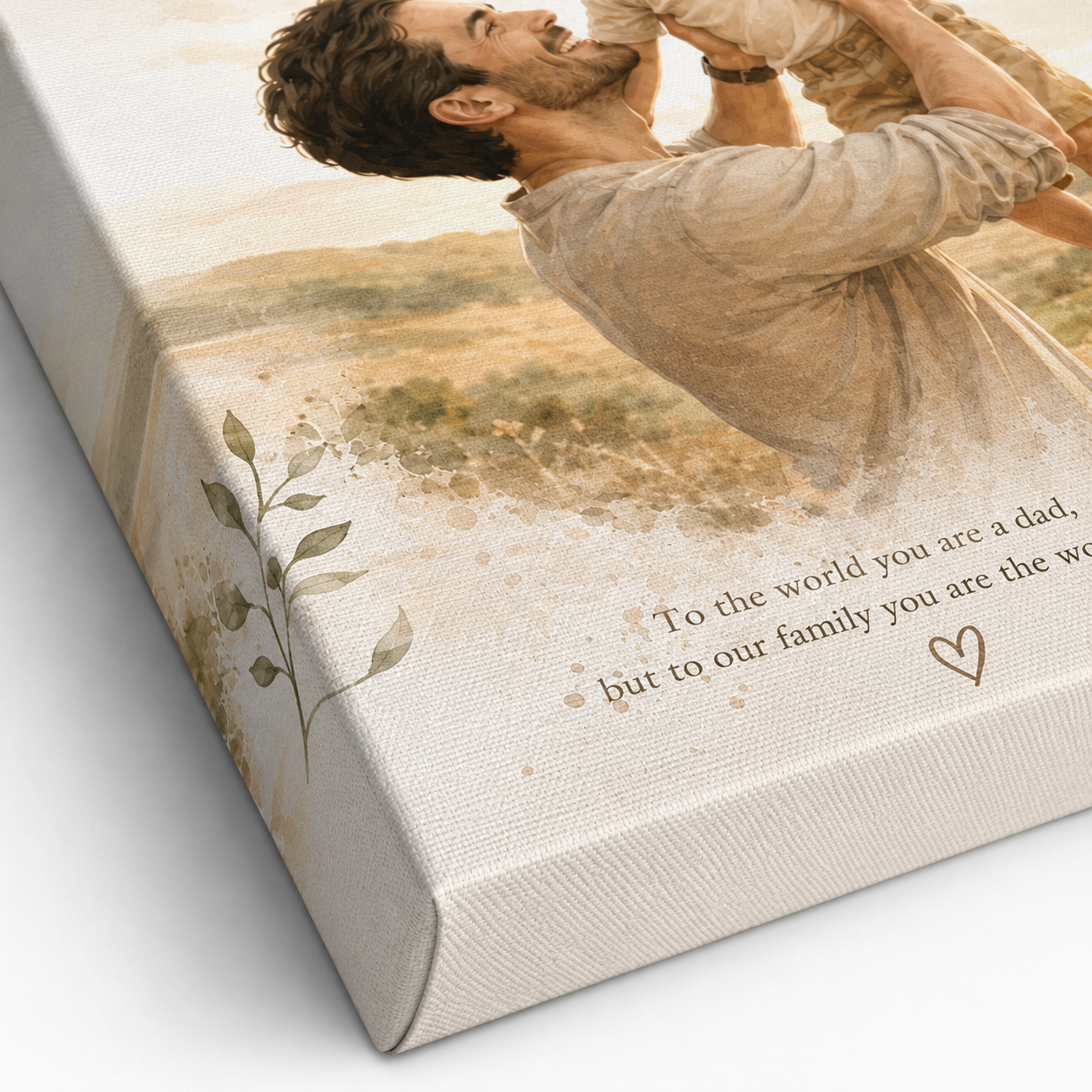 Custom Photo Boy Dad Canvas Wall Art - Custom Gift For Dad TOM99