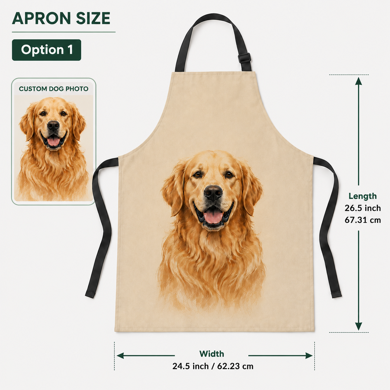 Custom Photo Dog Apron Personalized Pet Lover Apron, Funny Dog Mom Cooking and Baking Apron Gift THUC99