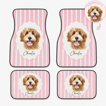 Personalized Pet Photo Car Floor Mat Set, Custom Dog Floor Mats, Cute Car Accessories THUC99