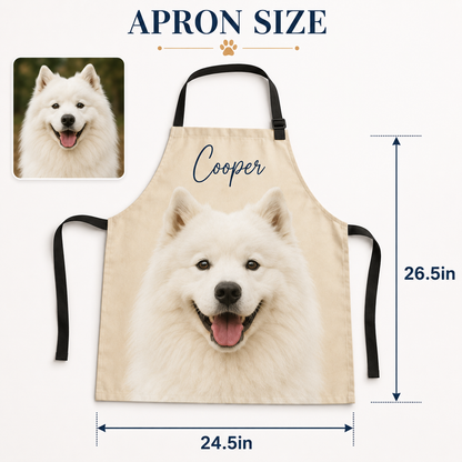 Custom Dog Face Apron Personalized Photo Apron, Funny Pet Lover Kitchen Gift for Dog Mom and Dog Dad THUC99