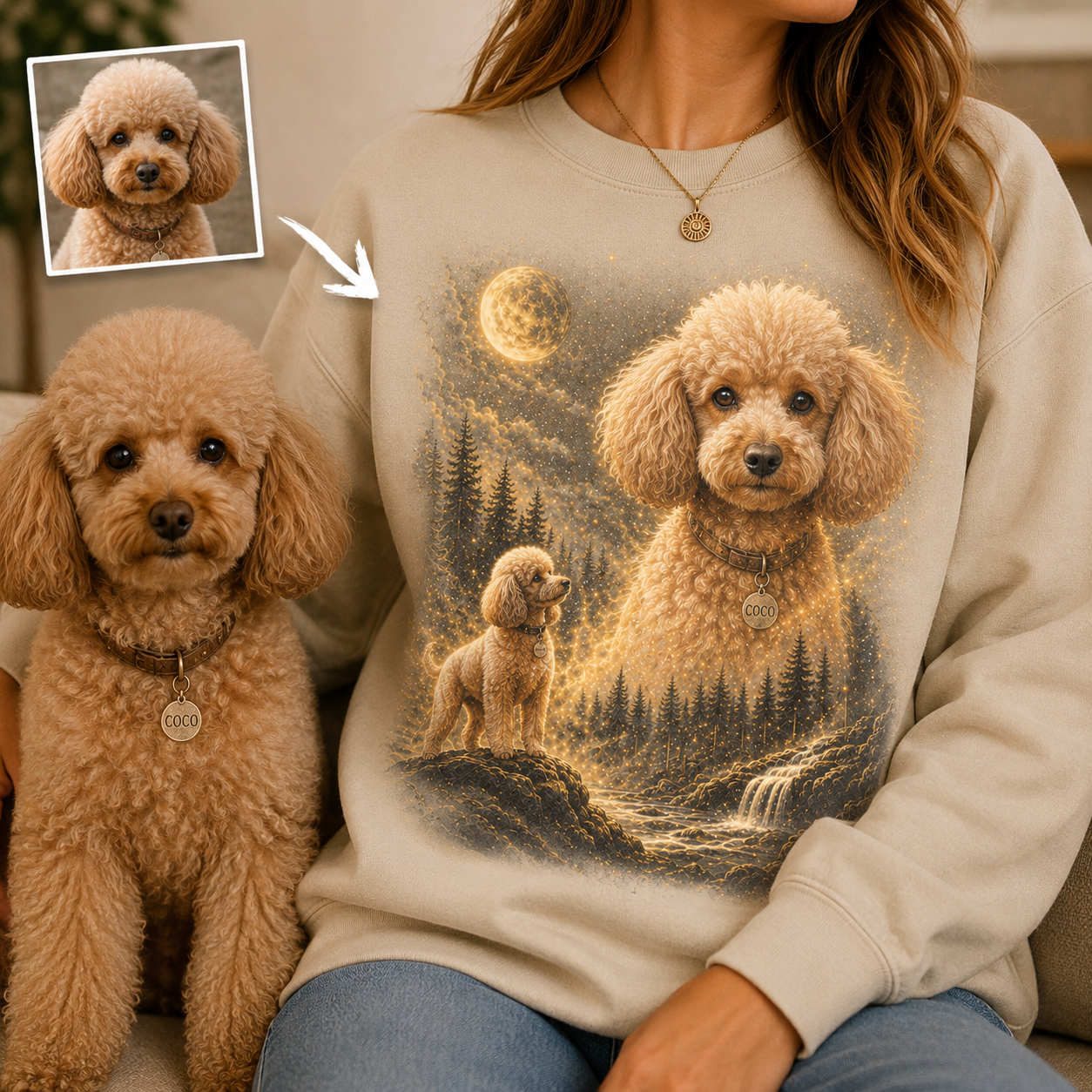 Custom Dog Dad Sweatshirt Personalized Dog Picture Hoodie Gift for Pet Loving Dad THUC99