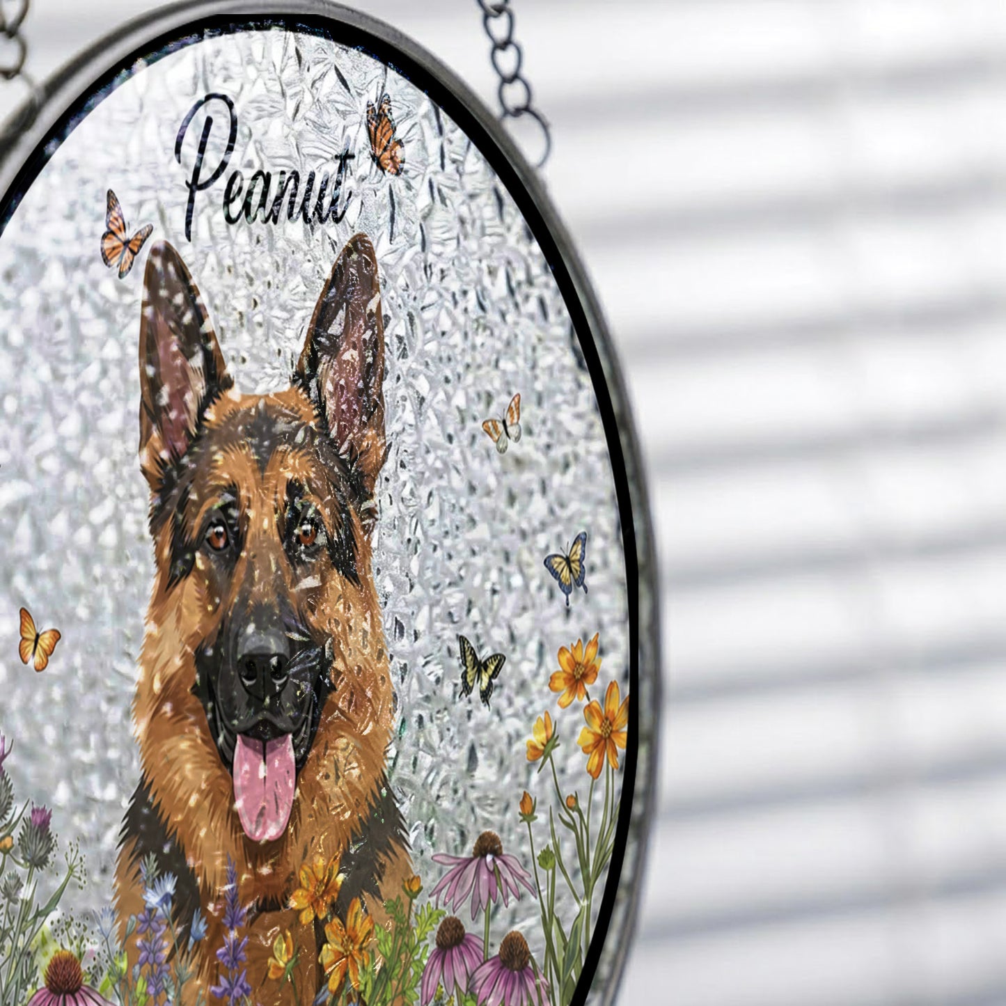 Personalized Dog And Cat Name Suncatcher – Custom Pet Portrait Glass Window Hanging (THUC99)