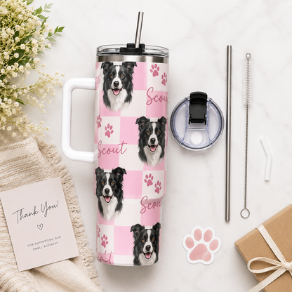 Custom Dog Memorial Photo 40oz Tumbler – Personalized Pet Loss Gift and Keepsake Cup THUC99