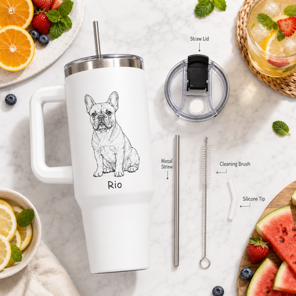 Custom Dog Photo Custom 40oz Tumbler – Personalized Travel Mug Gift for Pet Lovers THUC99