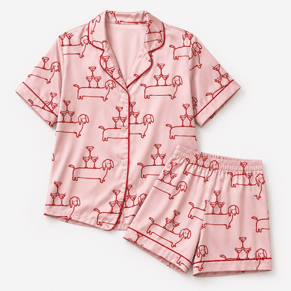 Custom Pet Portrait Satin Pajamas Set Personalized Dog Face Sleepwear Gift THUC99