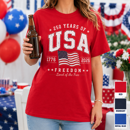 250 Years of America T-Shirt, USA Semiquincentennial Gift Tee THUC99