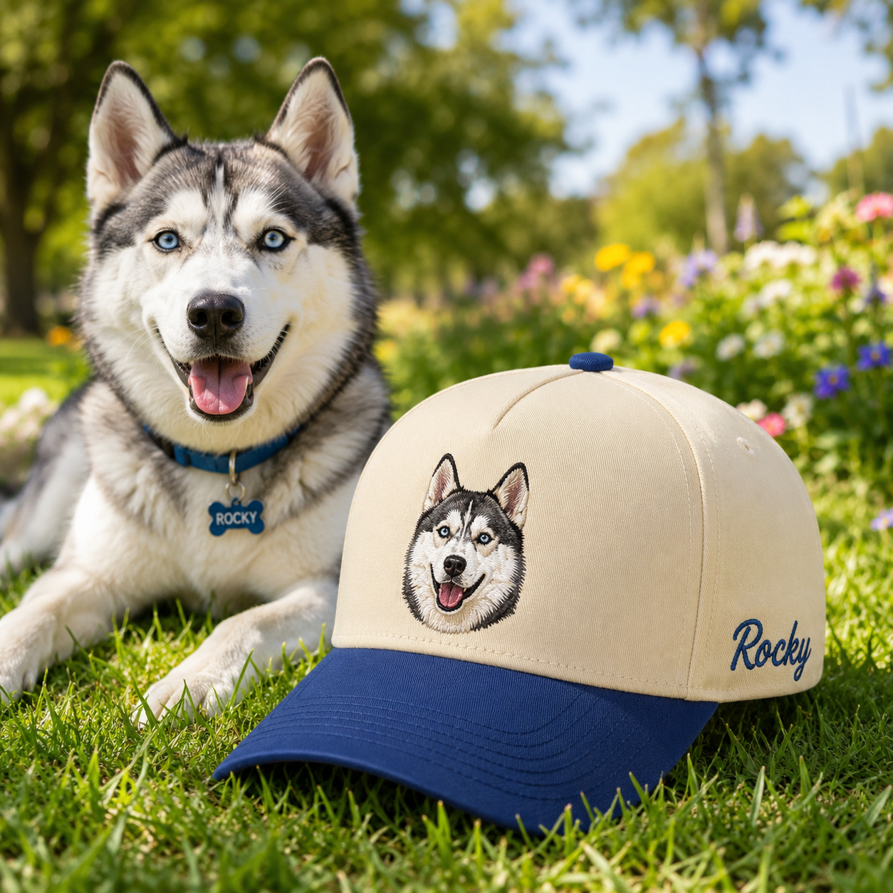 Custom Pet Face Embroidered Hat, Personalized Dog Name Hat, Dog Mom Dad Gift THUC99
