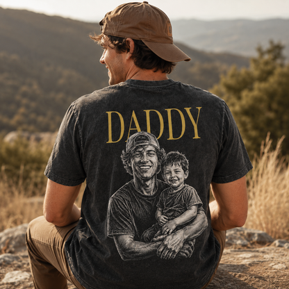 Custom Photo Daddy Wash T-Shirt, Personalized Dad Gifts | Gift For Dad TOM99
