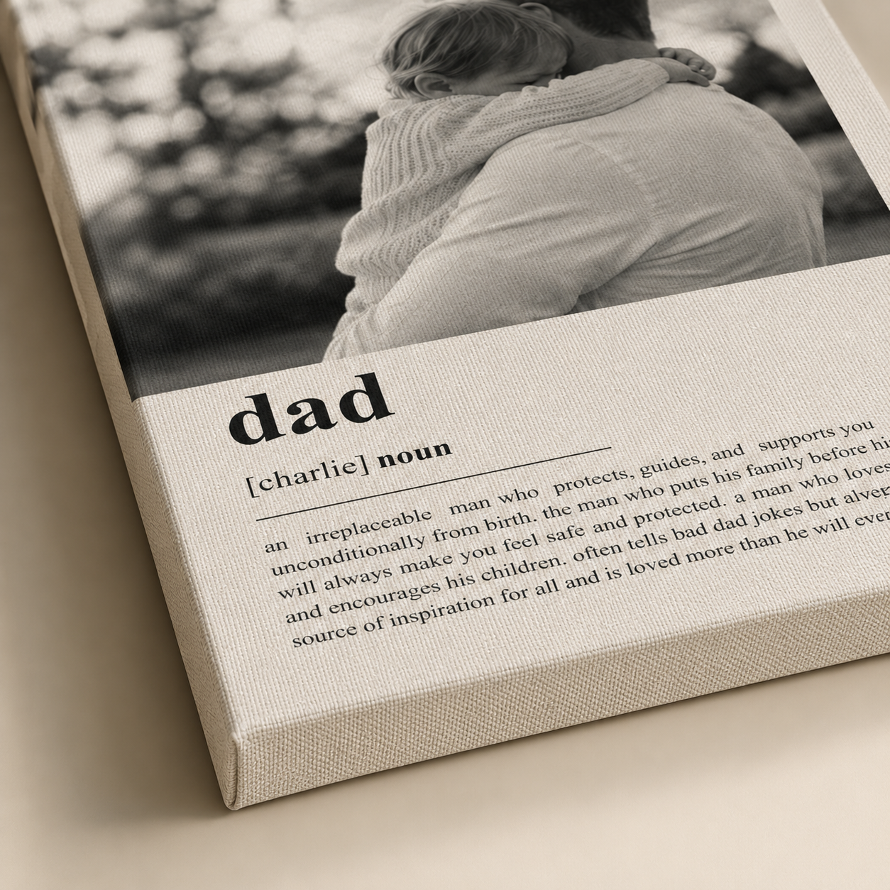 Custom Photo Big Dad Canvas Wall Art - Custom Gift For Dad TOM99