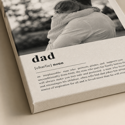 Custom Photo Big Dad Canvas Wall Art - Custom Gift For Dad TOM99