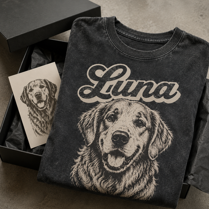 Custom Photo Dog Vintage Wash T-Shirt, Personalized Pet Lover Gift | Dog Lover Shirt THUC99