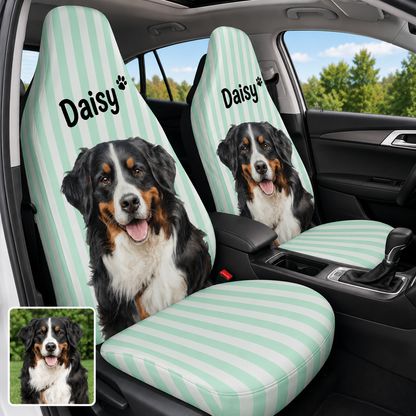 Custom Photo Pet Seat Cover, Personalized Dog Picture Car Seat Protector, Pet Parent Gift THUC99
