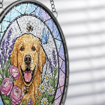 Custom Photo Dog Lover Glass Suncatcher Gift – Personalized Pet Cat Lover Gift (THUC99)