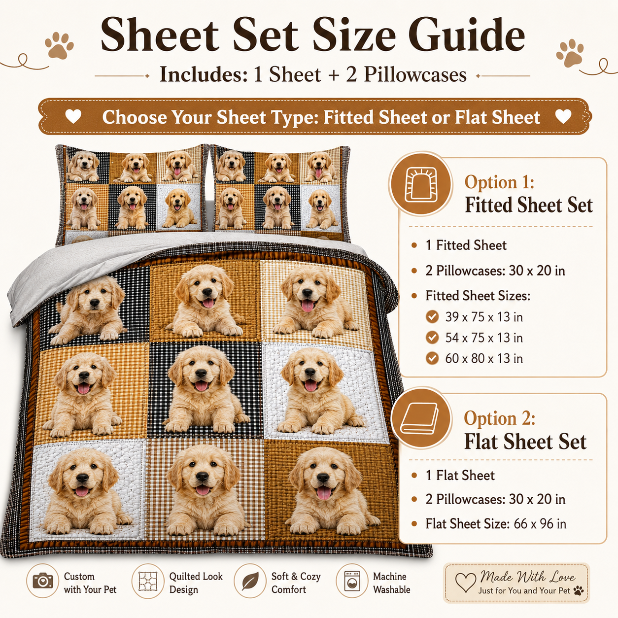 Personalized Dog Bedding Set With Photo, Custom Pet Sheet Set Gift THUC99