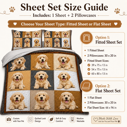 Personalized Dog Bedding Set With Photo, Custom Pet Sheet Set Gift THUC99